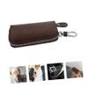 SOLUSTRE Leather Multifunctional Car Key Pouch Zippered Key Case for Men Hanging Waist Design Coffee for Organizing and Preventing Loss view 2