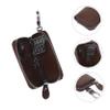 SOLUSTRE Leather Multifunctional Car Key Pouch Zippered Key Case for Men Hanging Waist Design Coffee for Organizing and Preventing Loss view 3