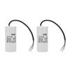 2Pcs CBB60 Run Capacitor, Wire 250VAC 120uF 50/60Hz Capacitor for Motor Air Compressor view 1
