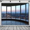 DULUDA 10x8 FT Window City Office Backdrop - Wooden Floor Background for Podcast, Portrait, Meeting, Urban - White Studio Props Banner view 3