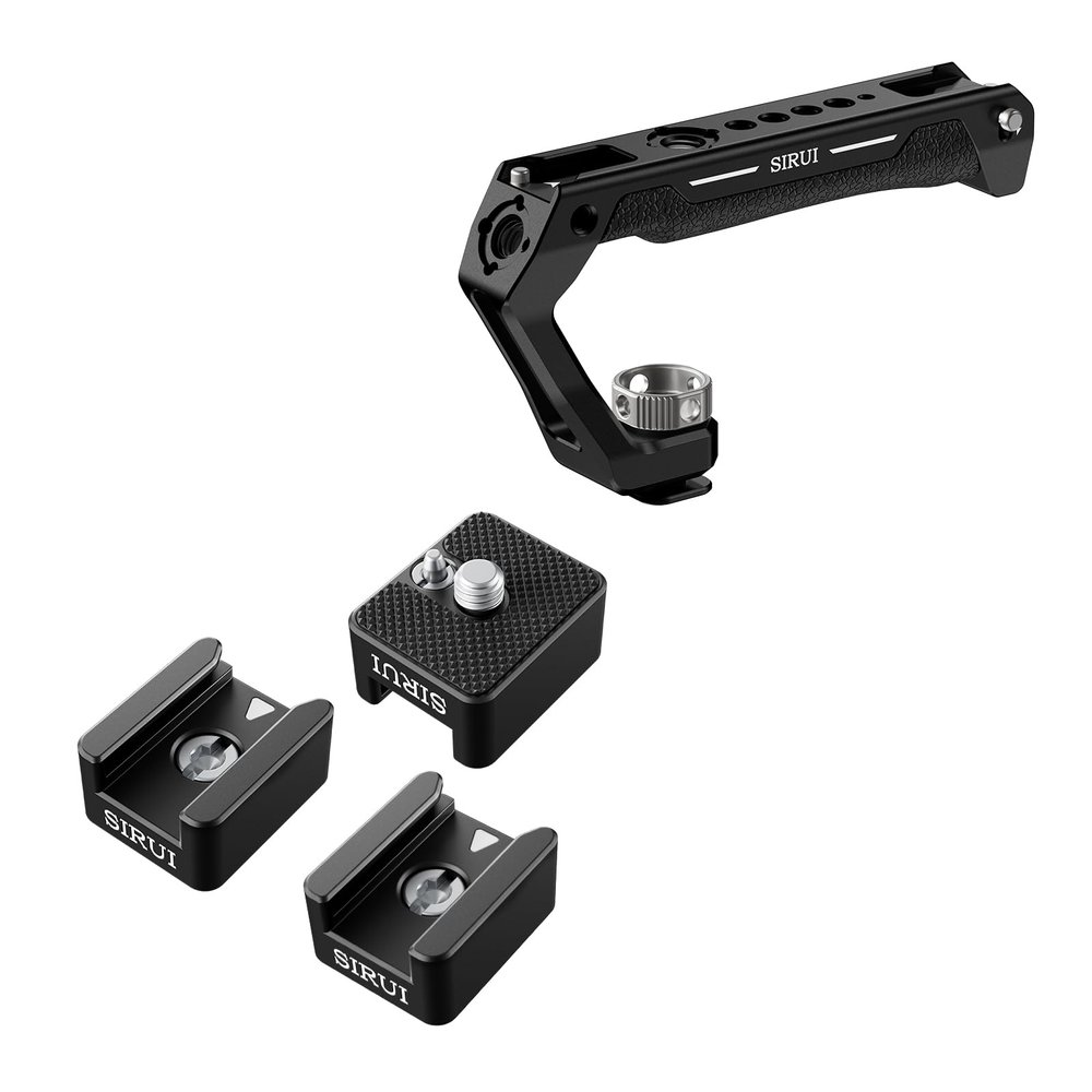 SIRUI Cold Shoe Mount Camera Top Handle and 3 Pack Camera Cold Shoe Mount Adapter Bundle