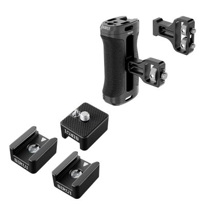 SIRUI Side Handle with ARRI Locating and Dual 1/4" Screw Mount Optional and 3 Pack Camera Cold Shoe Mount Adapter Bundle