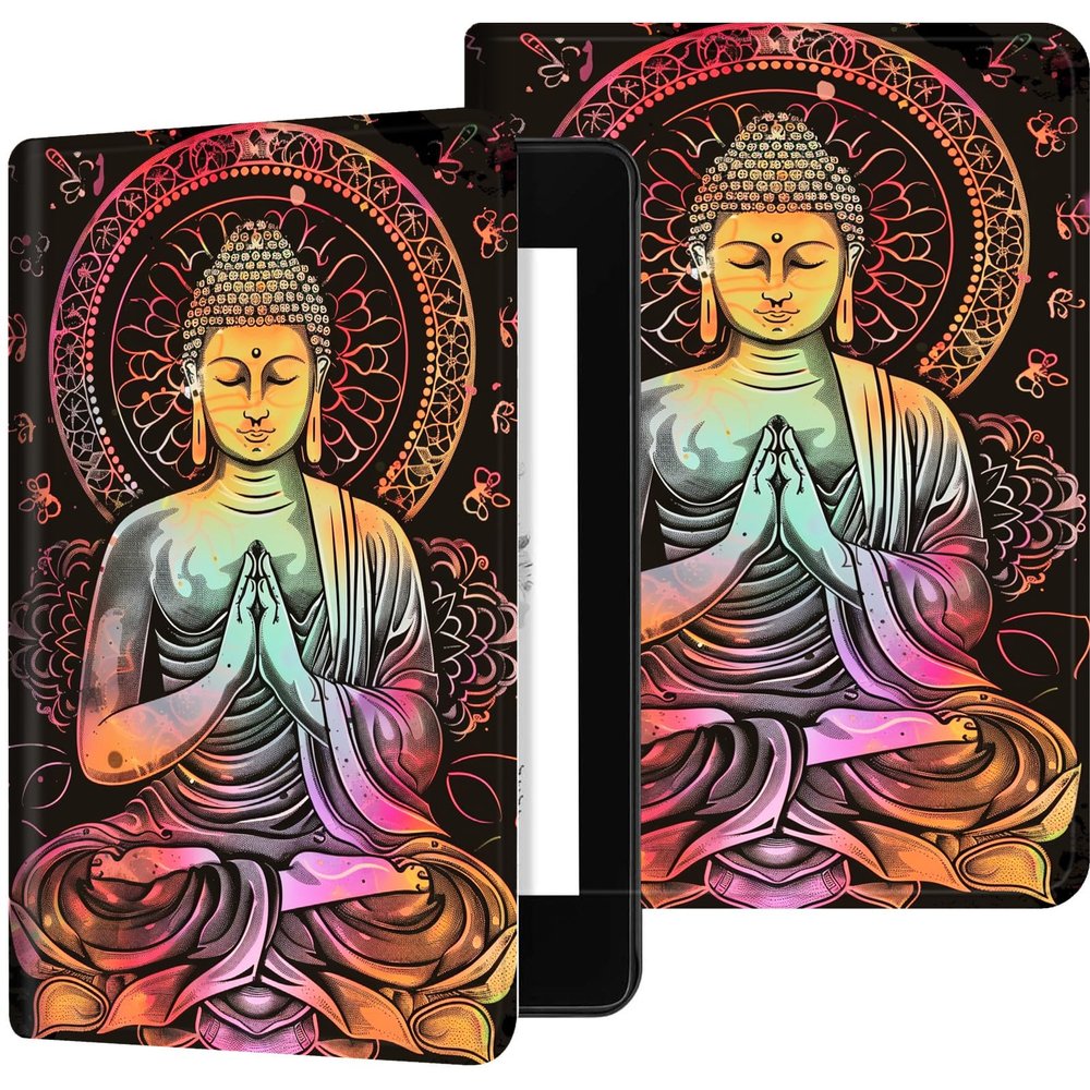 for Kindle 10th Generation 2019 Case, Durable PU Leather Kindle Cover 10th Generation, Adjustable Stand with Auto Sleep/Wake Smart Cover (Not fit Kindle Oasis or Kindle 2022), Buddha
