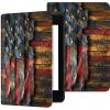 for Kindle 10th Generation 2019 Case, Durable PU Leather Kindle Cover 10th Generation, Adjustable Stand with Auto Sleep/Wake Smart Cover (Not fit Kindle Oasis or Kindle 2022), Wooden USA Flag view 1