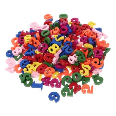 Abaodam 200pcs Wooden Numbers for Craft Decor Home Table Numbers Colorful Wood Slice Numerals High for Parties Events and Holiday Decorations