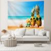 chnywork 12x8ft Summer Seaside Beach Backdrop Sunshine Pineapple Wearing Sunglasses Starfish Wooden Table Background Summer Vacation Theme Party Decorations Photo Booth Studios Props Wallpaper view 4
