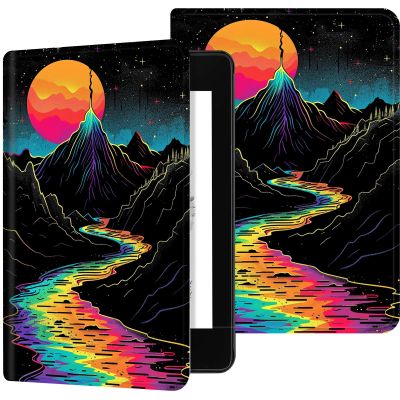 for Kindle Paperwhite 11th Generation Case 6.8 All-New 2024/2023/2021, PU Leather Kindle Case Adjustable Stand with Auto Sleep/Wake Cover for Kindle Paperwhite Signature Edition, Colour Month