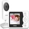 VTimes Baby Monitor with Camera and Audio, Video Baby Monitor No WiFi Night Vision 2.4" LCD Screen Portable Baby Camera Monitor Alarm Lullaby Temperature Sensor and 1000ft, Ideal for Baby/Elderly/Pet view 1