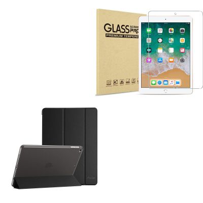 1 Pack Screen Protector for 9.7" iPad 6th 5th / iPad Pro 9.7 2016 / iPad Air 2 / iPad Air 1 Bundle with Smart Case for iPad 9.7 Inch iPad 6th 5th Generation