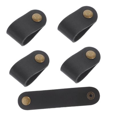 MERRYHAPY 5pcs Leather Buckle Cord Organizer Cable Concealer for Travel Home Office Fastening Straps