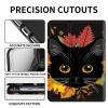 for Kindle Paperwhite 11th Generation Case 6.8 All-New 2024/2023/2021, PU Leather Kindle Case Adjustable Stand with Auto Sleep/Wake Cover for Kindle Paperwhite Signature Edition, Black Cat view 2