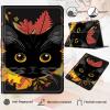 for Kindle Paperwhite 11th Generation Case 6.8 All-New 2024/2023/2021, PU Leather Kindle Case Adjustable Stand with Auto Sleep/Wake Cover for Kindle Paperwhite Signature Edition, Black Cat view 3