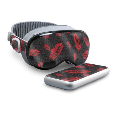Glossy Glitter Skin Compatible with Apple Vision Pro - Kiss Me - Premium 3M Vinyl Protective Wrap Decal Cover - Easy to Apply | Crafted in The USA by MightySkins