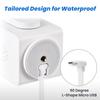 30FT Power Extension Cable Compatible with Wyze Cam Pan v3 Otudoor Security Camera, Micro USB Cord 90 Degree Charger Adapter L-Shaped Long Flat Waterproof Charging Cord-White view 3