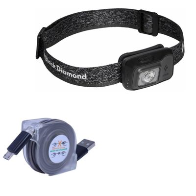 BoxWave Cable Compatible with Black Diamond Astro 300-R - miniSync, Retractable, Portable Sync Cable