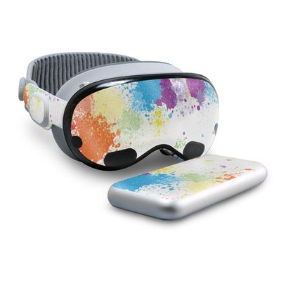Glossy Glitter Skin Compatible with Apple Vision Pro - Splash of Color - Premium 3M Vinyl Protective Wrap Decal Cover - Easy to Apply | Crafted in The USA by MightySkins