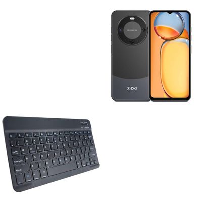 BoxWave Keyboard Compatible with Xgody A54 - SlimKeys Bluetooth Keyboard, Portable Thin with Chiclet-Style Keys - Jet Black