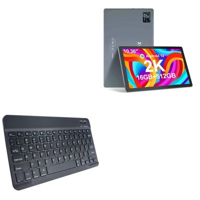 BoxWave Keyboard Compatible with Xgody P70 Pro (10.36 in) - SlimKeys Bluetooth Keyboard, Portable Thin with Chiclet-Style Keys - Jet Black