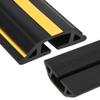 10Ft Cord Covers for Wires on Floor, 3-Channel Heavy Duty Floor Cord Cover with Anti-Slip Base & Yellow Warning Strips, Extension Cord Covers for Floor, Ideal for Home, Office, Outdoor Use view 1
