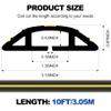 10Ft Cord Covers for Wires on Floor, 3-Channel Heavy Duty Floor Cord Cover with Anti-Slip Base & Yellow Warning Strips, Extension Cord Covers for Floor, Ideal for Home, Office, Outdoor Use view 2