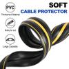 10Ft Cord Covers for Wires on Floor, 3-Channel Heavy Duty Floor Cord Cover with Anti-Slip Base & Yellow Warning Strips, Extension Cord Covers for Floor, Ideal for Home, Office, Outdoor Use view 3