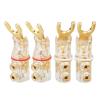 WUZDPRCJ 4PCS U/Y Lockable Banana Connector for Audio Speaker Cable 24K Gold Plated Banana Plug with Screw Lock view 2