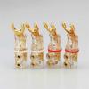 WUZDPRCJ 4PCS U/Y Lockable Banana Connector for Audio Speaker Cable 24K Gold Plated Banana Plug with Screw Lock view 4