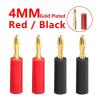 10pcs Gold Plated 4mm Plugs Pure Copper Musical Speaker Cable Wire Pin Banana Plug Connectors Red Black (Color : 5Red 5Blcak) view 3