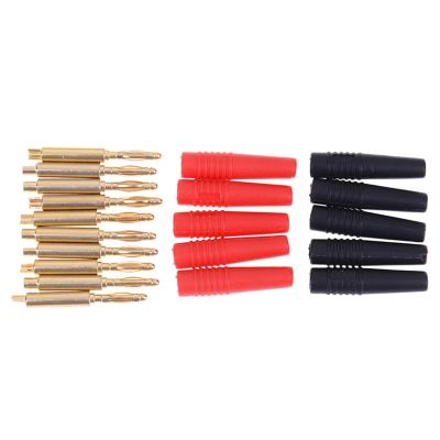 10pcs/lot 2mm Gold Plated Wilding Banana Plug Audio Speaker Amplifier Cable Wire Power Screw Jack Connector Adapter Random Color