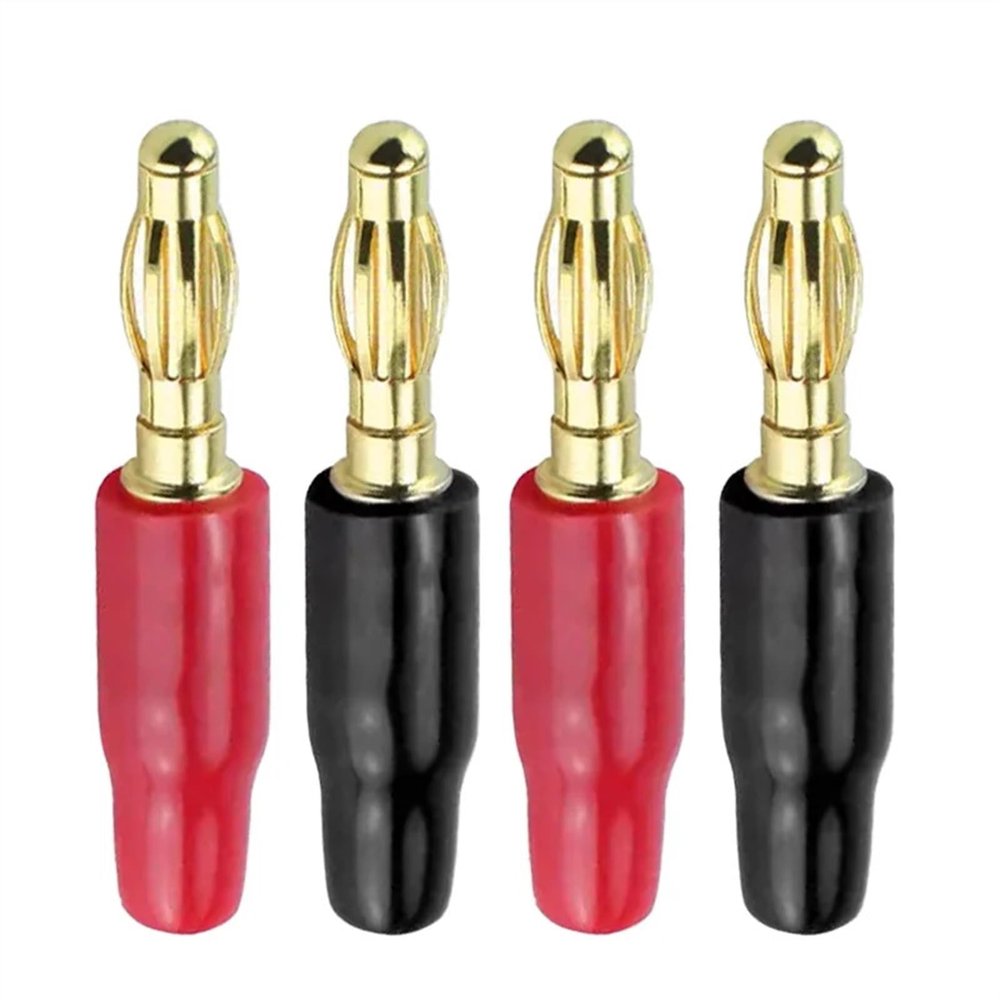 WUZDPRCJ 20PCS 4mm Banana Plug Connectors Gold-Plated Copper Pin for Speaker Wire/Electrical Multimeter Test (Color : 20 Red)