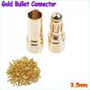 20 pcs 3.5mm Gold Bullet Banana Connector Plug (Color : 50 Pair) view 2