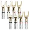 WUZDPRCJ 8Pcs/Lot U Banana Connectors for Speaker Wire Dual Screws Locking Audio Plug Adapter Plug Terminal (Color : 8 Pieces) view 2