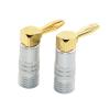 WUZDPRCJ 2Pcs 4mm Gold-Plated Video Speaker Adapter 90 Degree Right Angle Banana Connectors No Soldering Banana Plug Terminal view 1