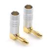 WUZDPRCJ 2Pcs 4mm Gold-Plated Video Speaker Adapter 90 Degree Right Angle Banana Connectors No Soldering Banana Plug Terminal view 2