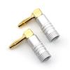 WUZDPRCJ 2Pcs 4mm Gold-Plated Video Speaker Adapter 90 Degree Right Angle Banana Connectors No Soldering Banana Plug Terminal view 4