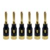 6PCS 4mm Speaker Banana Plugs Banana Connector 24K Copper Gold Plated 4mm Banana Jack Match with 4mm Binding Post (Color : Black 6Pcs) view 2
