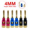 6PCS 4mm Speaker Banana Plugs Banana Connector 24K Copper Gold Plated 4mm Banana Jack Match with 4mm Binding Post (Color : Black 6Pcs) view 3