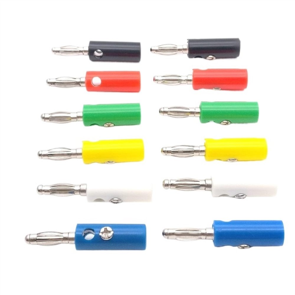 10pcs 4mm Audio Speaker Screw Banana Plug Connectors Black Red Green Yellow Blue (Color : 10pcs Black)