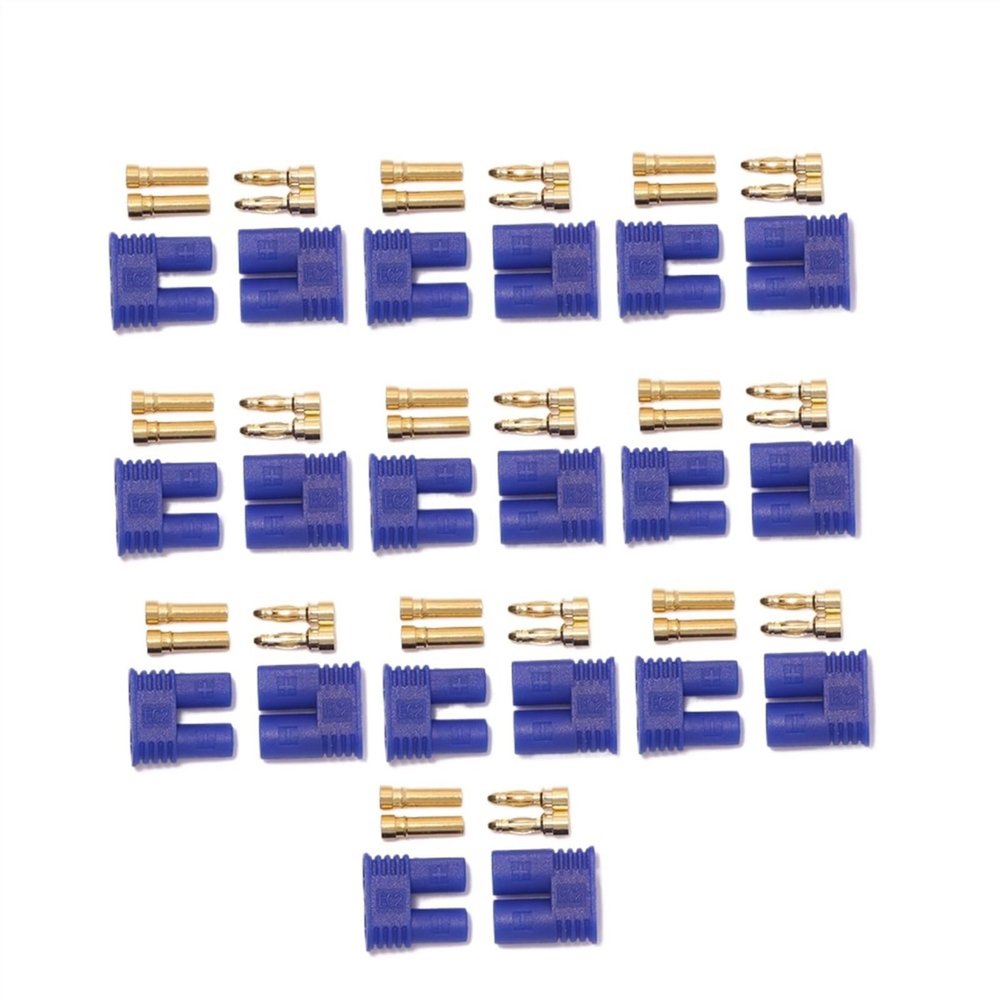 100 Pair EC2 EC3 EC5 Male Female Bullet Connector Banana Head Plug 2.0MM 3.5MM 5.0MM (Color : EC2)