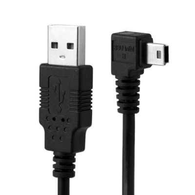 NFHK Mini USB B Type 5pin Male Right Angled 90 Degree to USB 2.0 Male Type-A Power Data Cable 80CM