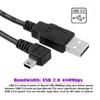 NFHK Mini USB B Type 5pin Male Right Angled 90 Degree to USB 2.0 Male Type-A Power Data Cable 80CM view 3