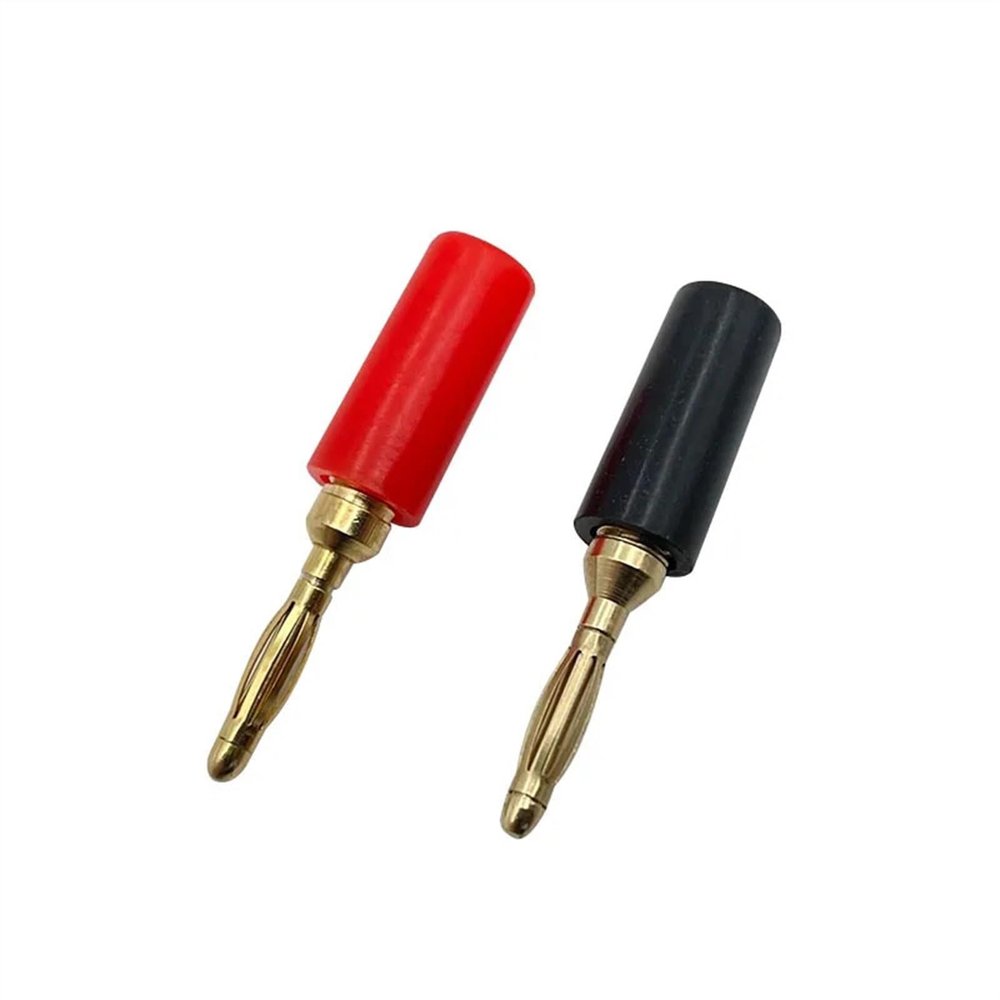 40Pcs 2MM Copper Gold Plated Soldering Banana Plug Electrical Connector (Color : 20 Red 20 Black)
