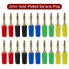 40Pcs 2MM Copper Gold Plated Soldering Banana Plug Electrical Connector (Color : 20 Red 20 Black) view 3