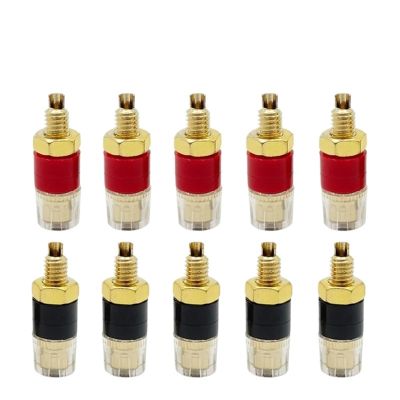 20Pcs 4mm Gold Plated Amplifier Binding Posts Brass Terminal Connector Speaker with Transparent Shell Banana Plug Socket (Color : 20 Red)