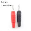 1/4 Pairs Banana Plug Audio Speaker Screw 4mm Banana Gold Silver Plate Plugs Connector Adapter Solderless Black Red Color (Color : C 2pcs) view 2