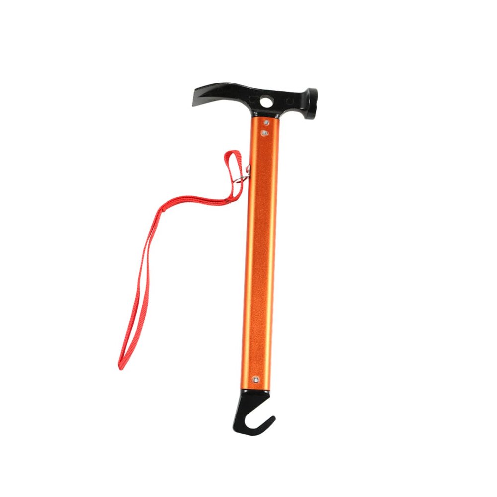 GOOHOCHY Solid Aluminum Alloy Tent Stake Hammer for Camping Lightweight Multi-Functional Mallet Easy to Use for Securing Tents and Canopies Orange