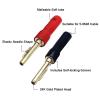 8PCS 4MM Elastic Needle Shape Banana Plug with Soft Tube 24k Gold Plated Closed Screw Audio Connector for Speaker view 3