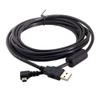 NFHK Mini USB B Type 5pin Male Left Angled 90 Degree to USB 2.0 Male Data Cable with Ferrite 3.0m view 2