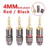 10PCS 24K Gold-Plated Banana Plugs 4MM Banana Connector with Screw Lock for Audio Jack Speaker Plugs Gun Metal (Color : 10 Red) view 3