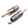 10PCS 24K Gold-Plated Banana Plugs 4MM Banana Connector with Screw Lock for Audio Jack Speaker Plugs Gun Metal (Color : 10 Red) view 4